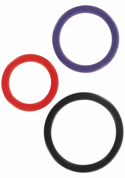 ToyJoy Triple Rings Multicolor set od 3 prstena sa fleksibilnim silikonskim sistemom