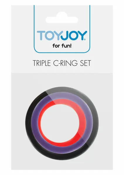 ToyJoy Triple Rings Multicolor set od 3 prstena sa fleksibilnim silikonskim sistemom