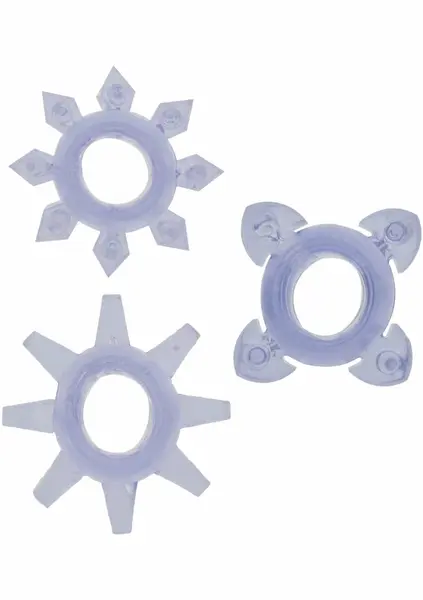 ToyJoy Tickle set kok prstenova od fleksibilnog TPR materijala u 3 veličine sa glatkim i teksturisanim dizajnom