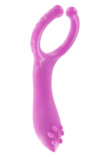 ToyJoy vibrirajući prsten za penis sa stimulatorom klitorisa brenda Dream Toys, silikonski, teksturisani, crni