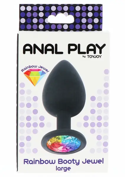 TOYJOY Rainbow Booty Jewel Large silikonski analni čep sa višebojnim draguljem