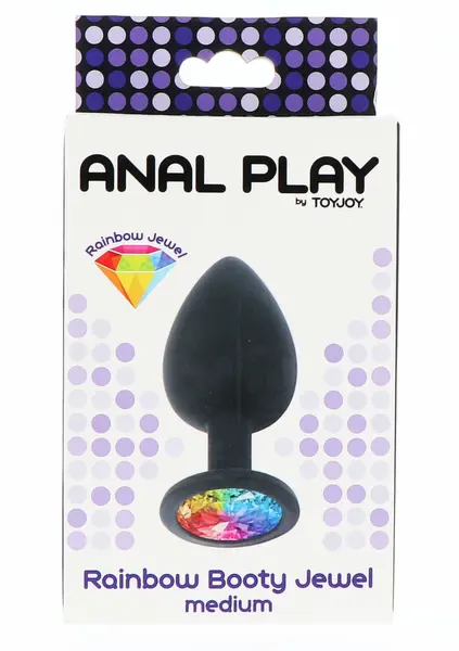 TOYJOY Rainbow Booty Jewel Medium silikonski čep sa višebojnim draguljem