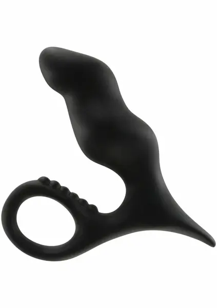 TOYJOY Bum Buster silikonski analni čep sa prstenom za izvlačenje, crni