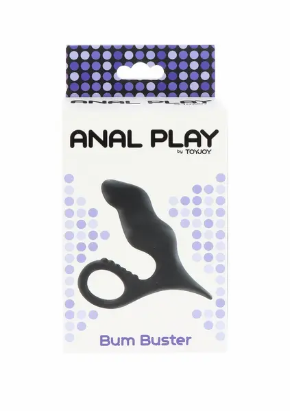TOYJOY Bum Buster silikonski analni čep sa prstenom za izvlačenje, crni