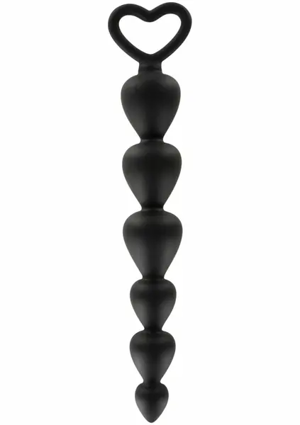 TOYJOY Bottom Beads silikonski fleksibilni analni lanac sa 6 kuglica crni