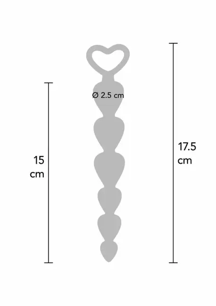 TOYJOY Bottom Beads silikonski fleksibilni analni lanac sa 6 kuglica crni