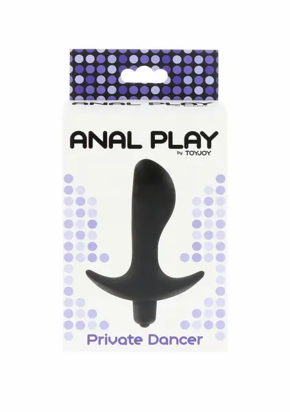 TOYJOY Private Dancer silikonski vibrirajući analni čep sa širokom bazom crni
