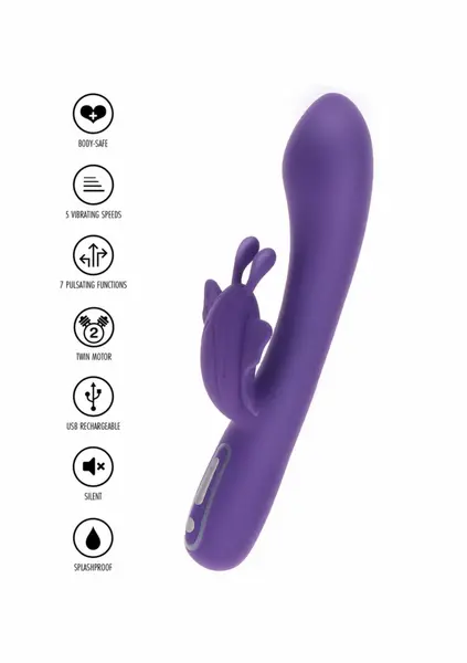 TOYJOY Rabbit Fabulous Butterfly Vibrator Silicone USB 7 Modes Pink
