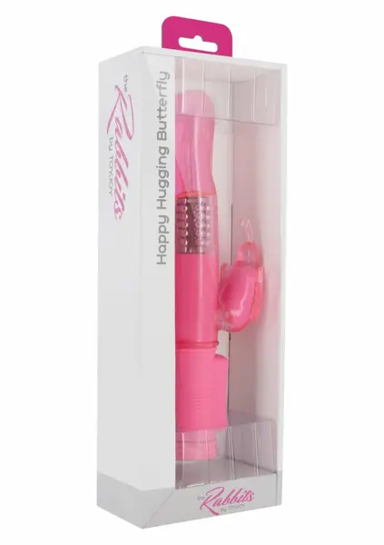 TOYJOY Happy Hugging Butterfly vibrator sa dva motora, 8 modova, roze