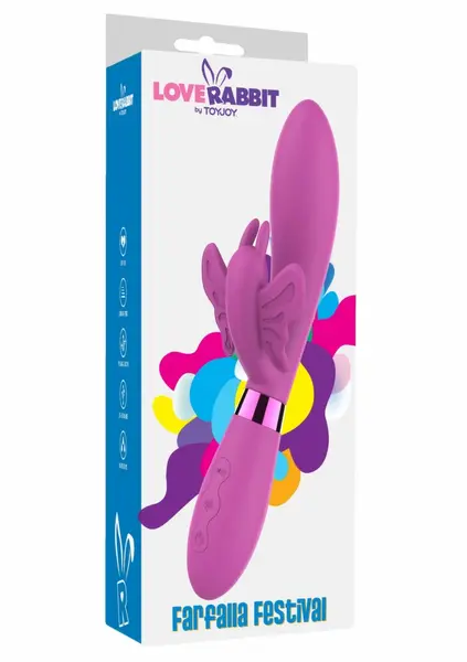 TOYJOY Farfalla Festival silikonski vibrator sa USB punjenjem i 7 modova ljubičasti