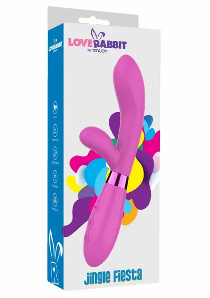 TOYJOY Jingle Fiesta Vibrator Silikon USB 7 Modova Roze