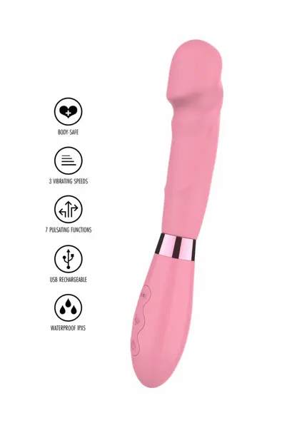 TOYJOY Pop Supreme roze silikonski vibrator sa USB punjenjem