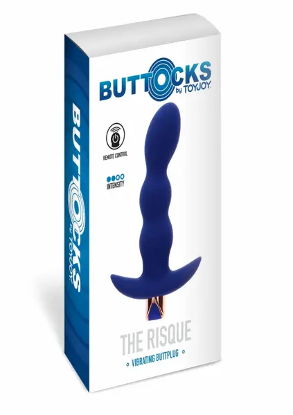 TOYJOY The Risque vibrirajući analni čep sa daljinskim upravljačem, crni