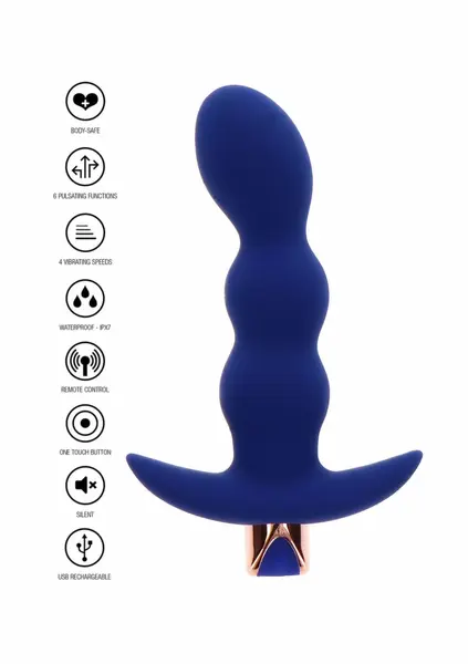 TOYJOY The Risque vibrirajući analni čep sa daljinskim upravljačem, crni