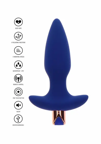 TOYJOY The Sparkle vibrirajući analni čep sa daljinskim upravljačem, 6 modova, crni