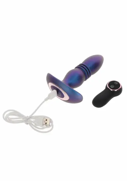 TOYJOY The Tough vibrirajući analni čep sa funkcijom potiska i daljinskim upravljačem, crni