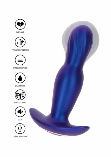 TOYJOY The Stout analni čep na naduvavanje sa daljinskim upravljačem, 7 modova vibracije, crni