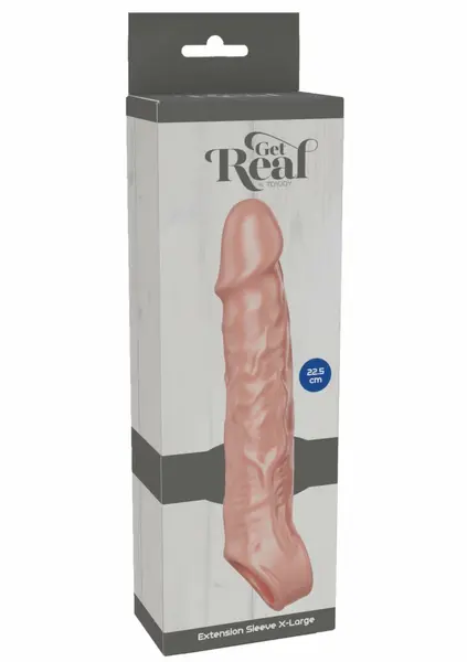 TOYJOY Get Real Extension Sleeve XL TPE 22.5 cm Transparentna navlaka za produženje