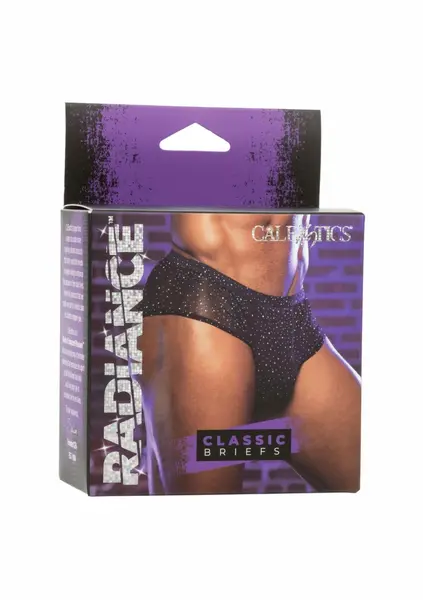 CalExotics Radiance Classic Briefs crne mrežaste gaćice sa svetlucavim cirkonima