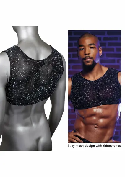 CalExotics Radiance Crop Top brenda Radiance, mrežasti dizajn sa svetlucavim cirkonima