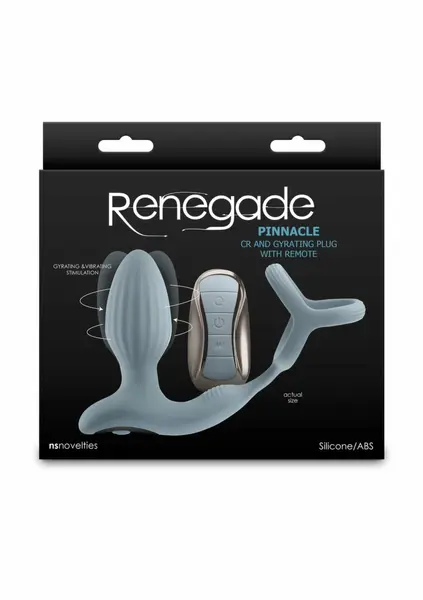 NS Novelties Renegade Pinnacle silikonski čep sa daljinskim upravljačem i prstenom, punjivi crni