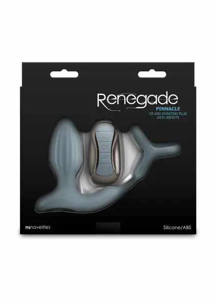 NS Novelties Renegade Pinnacle silikonski čep sa daljinskim upravljačem i prstenom, punjivi crni