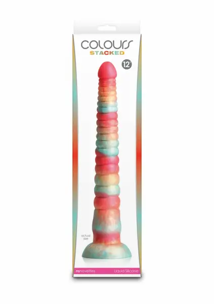 NS Novelties Colours Stacked silikonski model od 30 cm, trobojni, sa satenskim premazom