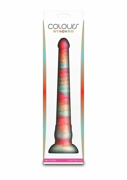 NS Novelties Colours Stacked silikonski model od 30 cm, trobojni, sa satenskim premazom