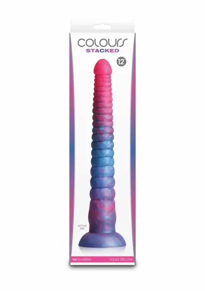 NS Novelties Colours Stacked silikonski model od 30.5 cm, trobojni, satenski finiš