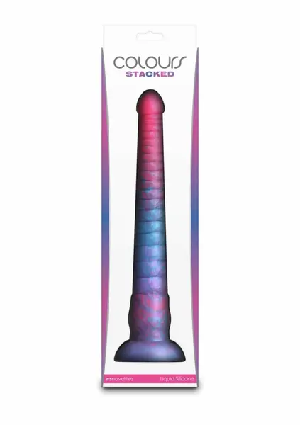 NS Novelties Colours Stacked silikonski model od 30.5 cm, trobojni, satenski finiš