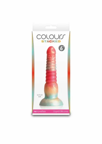 NS Novelties Colours Stacked silikonski model od 15 cm, trobojni dizajn sa satenskom površinom