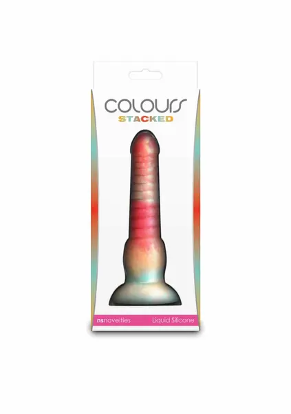 NS Novelties Colours Stacked silikonski model od 15 cm, trobojni dizajn sa satenskom površinom