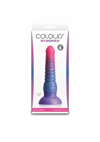 NS Novelties Colours Stacked silikonski dildo od 15 centimetara, trobojni dildo sa satenskom površinom