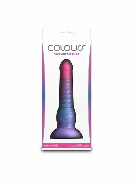 NS Novelties Colours Stacked silikonski dildo od 15 centimetara, trobojni dildo sa satenskom površinom