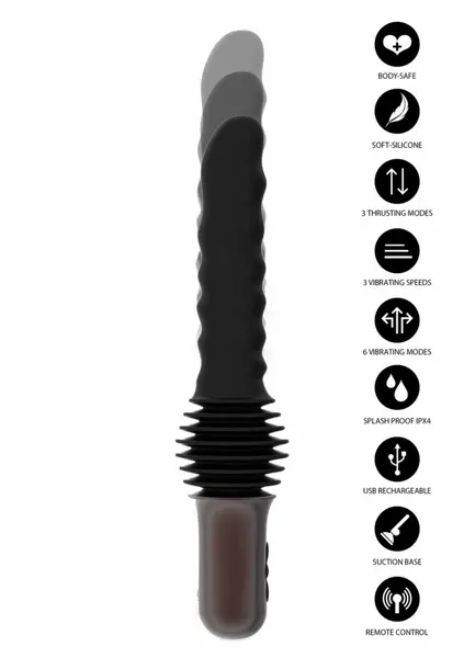 Hidden Desire Anal Power Thrusting Vibrator 32-37 cm Silicone, Adjustable Suction Base