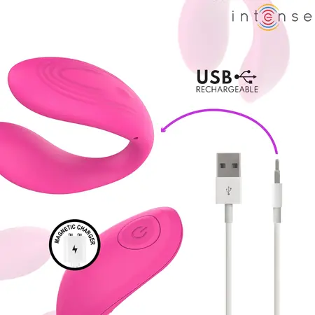 INTENSE NORA Vibrating U-Shaped Clamp Stimulator Pink, 10 Modes, Waterproof