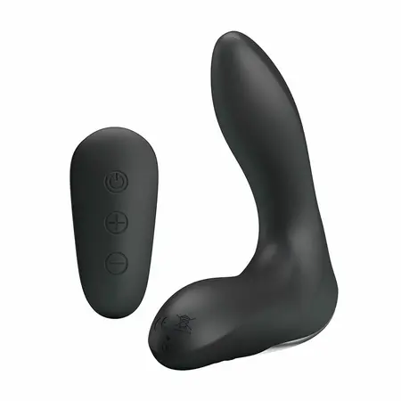 MR PLAY crni masažer prostate na naduvavanje sa 12 modova i daljinskim upravljačem