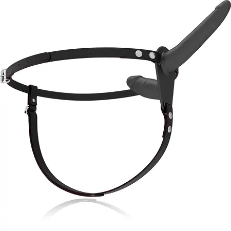 Fetish Submissive Double Penetrix Strap-On Black Adjustable Harness 21cm/11cm