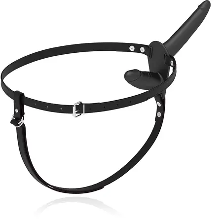Fetish Submissive Double Penetrix Strap-On Black Adjustable Harness 21cm/11cm