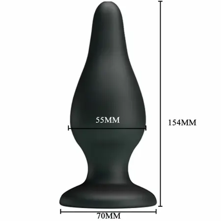PRETTY LOVE Ergonomic Silicone Plug 15.4 cm Black with Suction Base