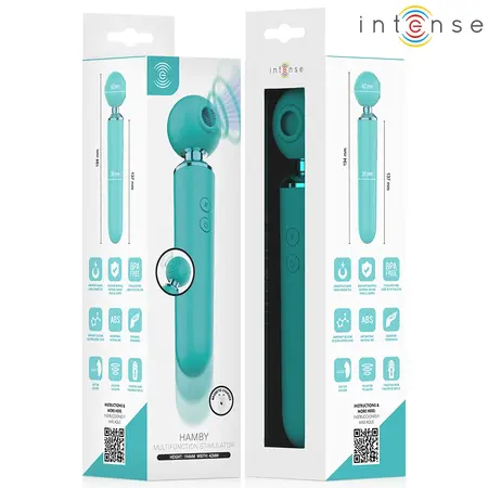 INTENSE Hamby Multifunction Suction & Vibration Stimulator Turquoise