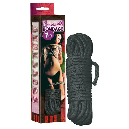 Shibari Bondage rope 7 m black - Cotton Braided Restraint by You2Toys