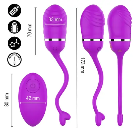 INTENSE SOOKIE Remote Control Vibrating Egg Purple, 10 Modes, Waterproof