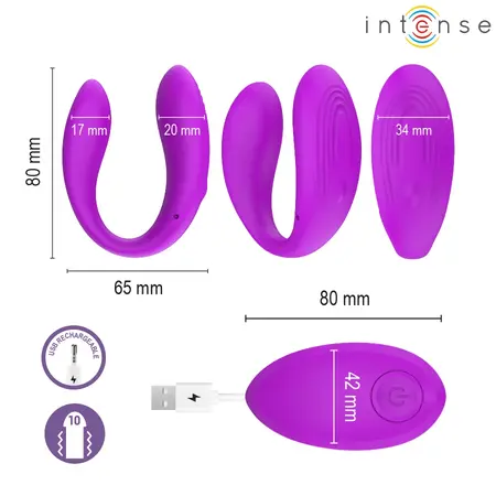 INTENSE NORA Vibrating Clamp Stimulator Purple, 10 Modes, Waterproof
