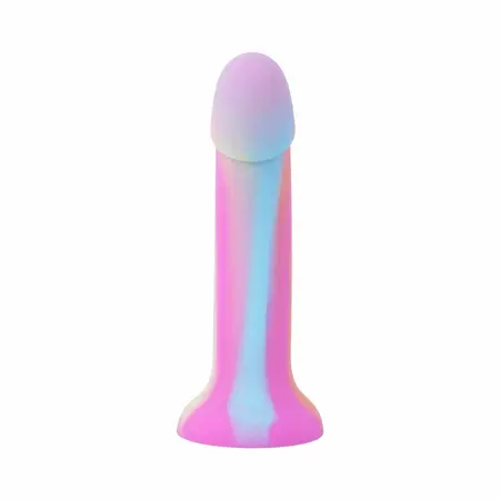 Easytoys dildo Candy Swirl Pink od svetlećeg silikona, 18 cm