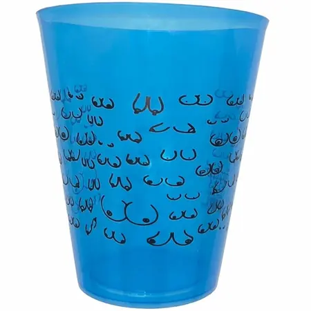 DIABLO PICANTE Blue Cup 500ml - Humorous Party Accessory, Black Motifs
