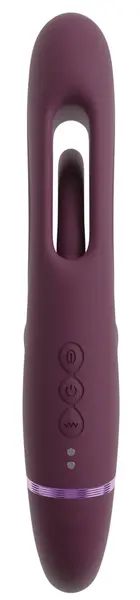 Javida Strapless Strap-On Flic dupli vibrator sa sistemom tapkanja, ljubičasti