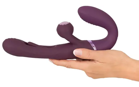 Javida Strapless Strap-On Flic dupli vibrator sa sistemom tapkanja, ljubičasti