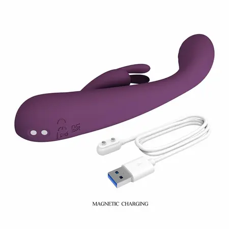 Pretty Love Emma Rabbit Rechargeable Silicone Vibrator Purple 10 Modes