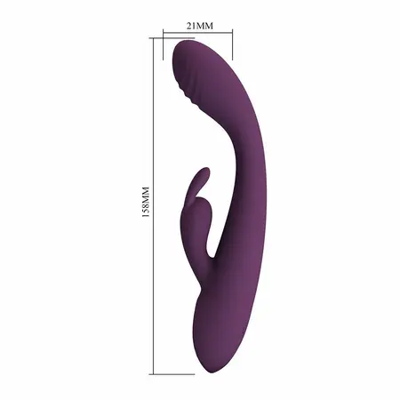 Pretty Love Emma Rabbit Rechargeable Silicone Vibrator Purple 10 Modes